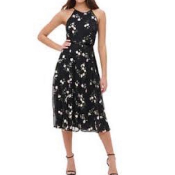 A.L.C. Silk Floral Print Sleeveless Midi Dress in Black Size Small - Picture 6 of 6